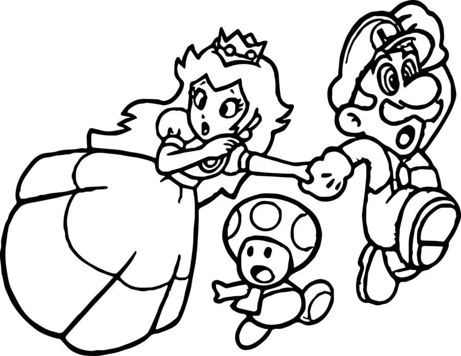 Çocuklar İçin Princess Peach Boyama Sayfaları 