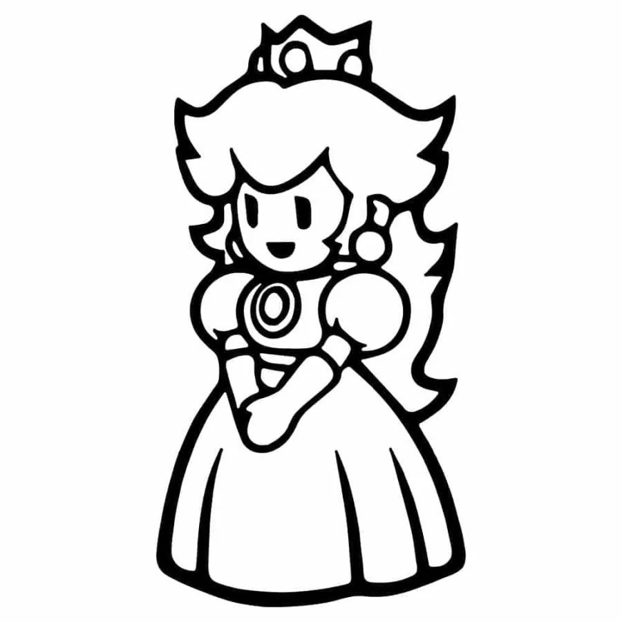 Çocuklar İçin Princess Peach Boyama Sayfaları 