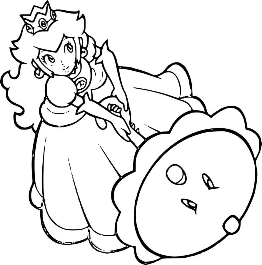 Çocuklar İçin Princess Peach Boyama Sayfaları 