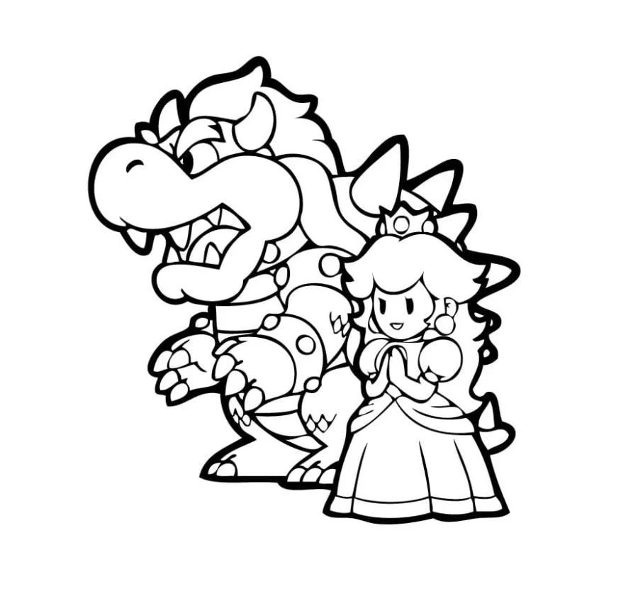 Çocuklar İçin Princess Peach Boyama Sayfaları 