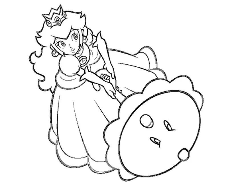 Çocuklar İçin Princess Peach Boyama Sayfaları 
