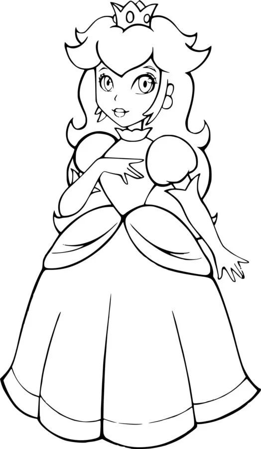 Çocuklar İçin Princess Peach Boyama Sayfaları 