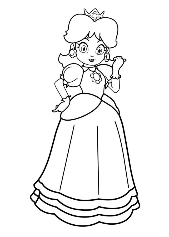 Çocuklar İçin Princess Peach Boyama Sayfaları 