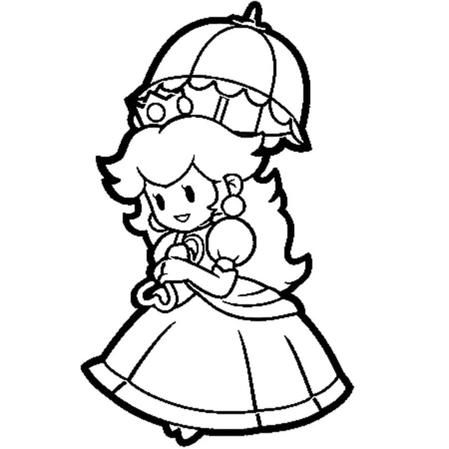 Çocuklar İçin Princess Peach Boyama Sayfaları 