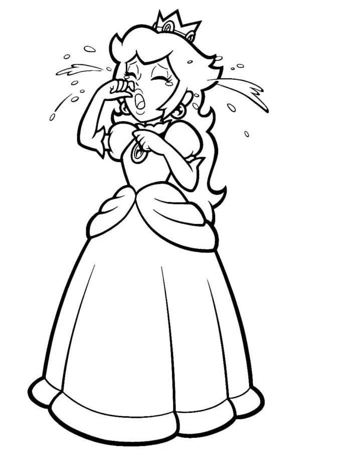 Çocuklar İçin Princess Peach Boyama Sayfaları 