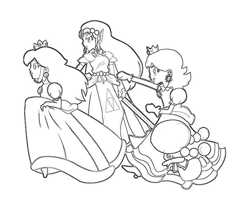 Çocuklar İçin Princess Peach Boyama Sayfaları 