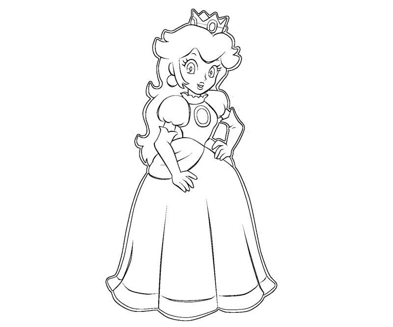 Çocuklar İçin Princess Peach Boyama Sayfaları 