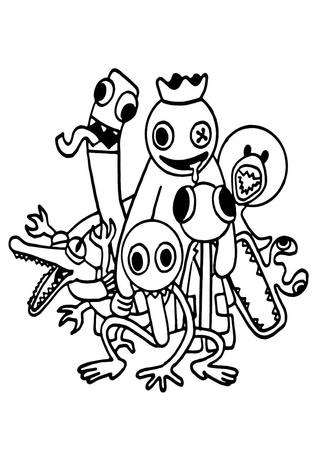 Çocuklar İçin Rainbow Friends Boyama Sayfaları 
