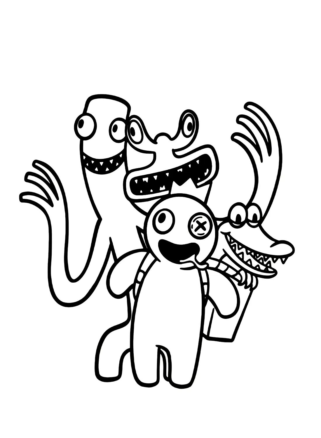 Çocuklar İçin Rainbow Friends Boyama Sayfaları 