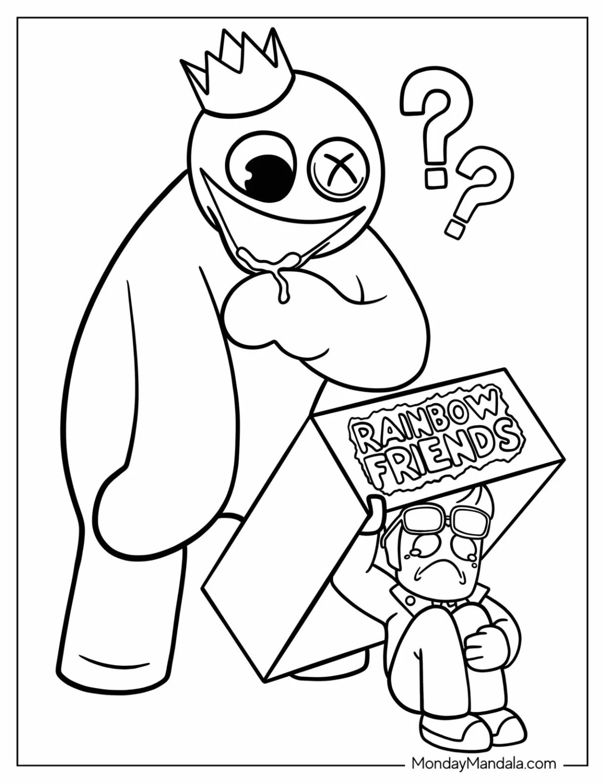 Çocuklar İçin Rainbow Friends Boyama Sayfaları 