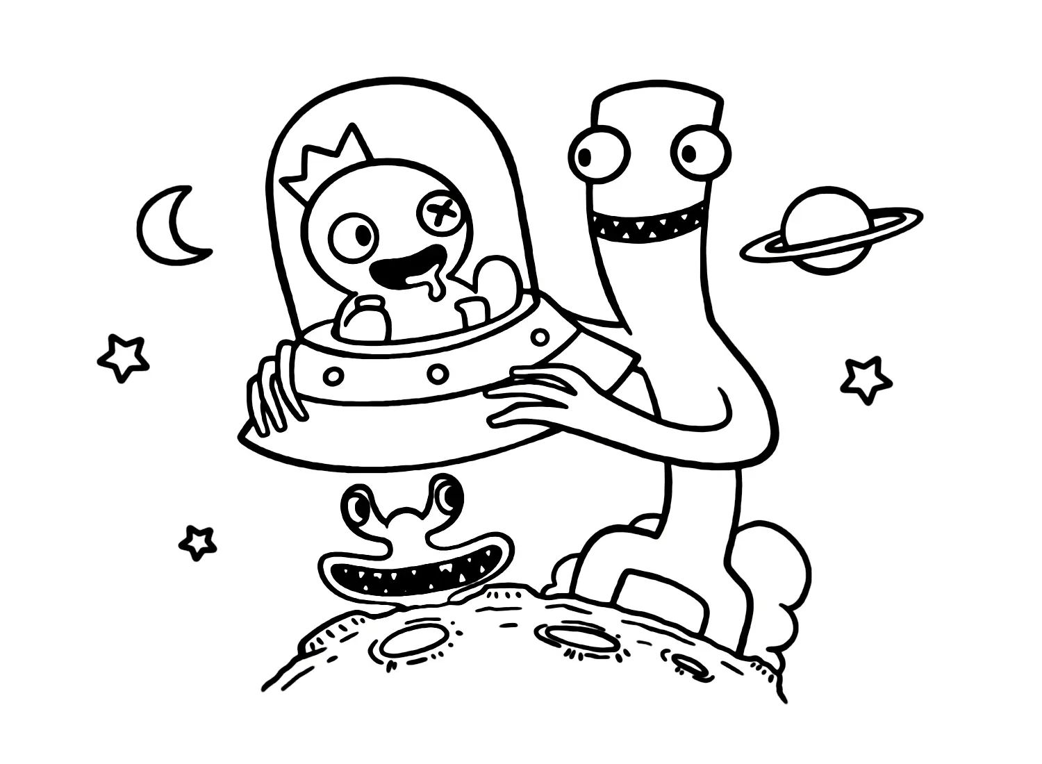 Çocuklar İçin Rainbow Friends Boyama Sayfaları 