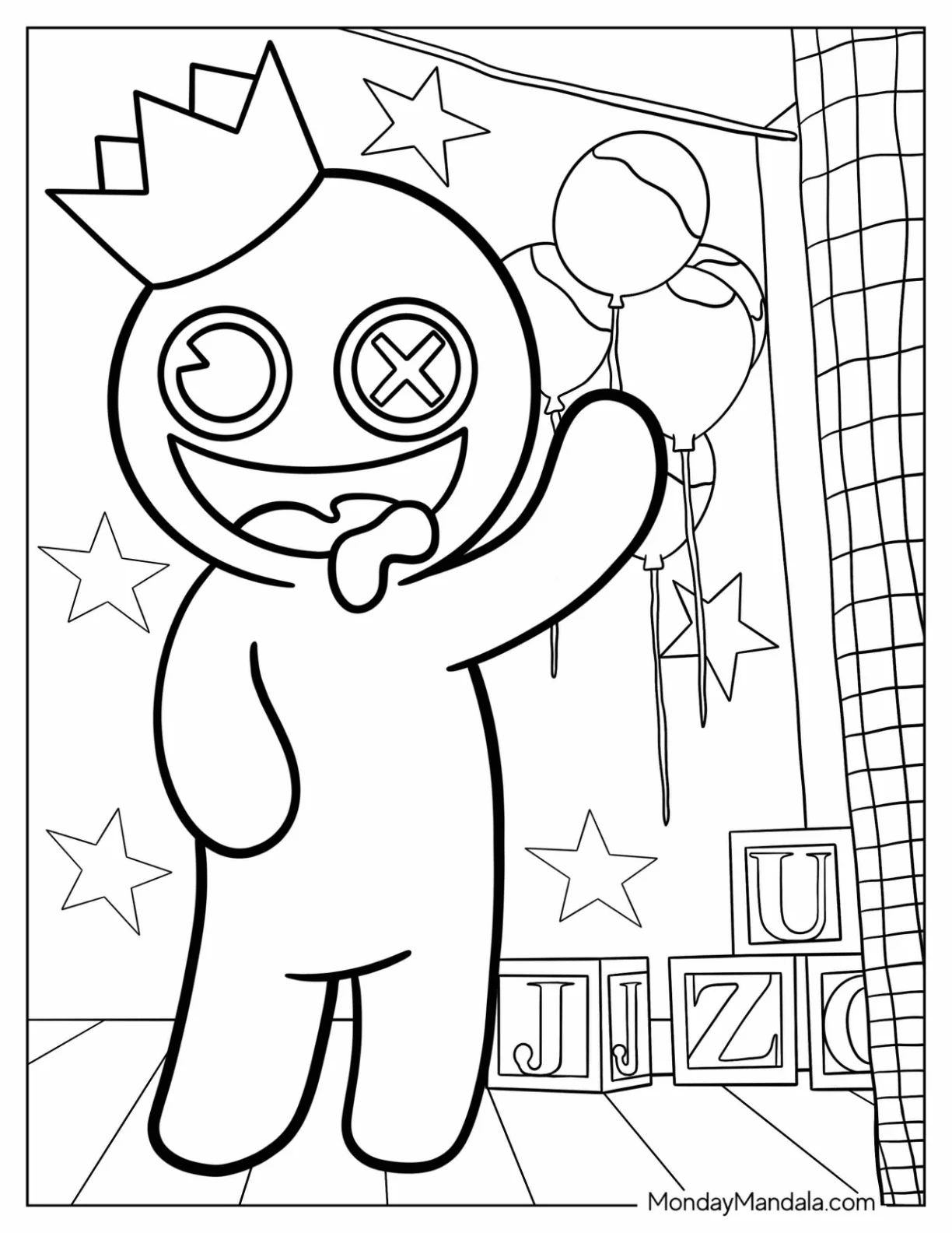 Çocuklar İçin Rainbow Friends Boyama Sayfaları 