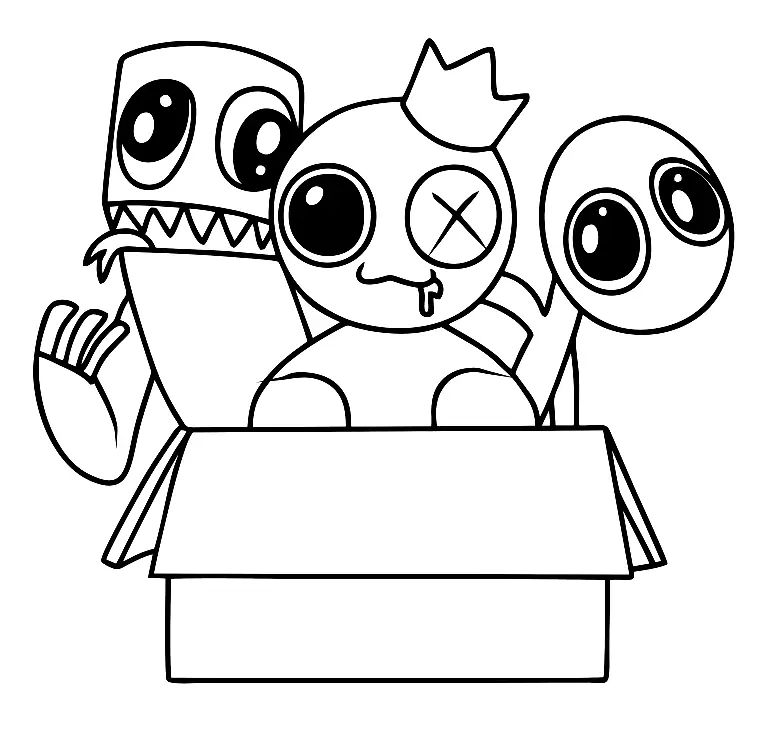 Çocuklar İçin Rainbow Friends Boyama Sayfaları 