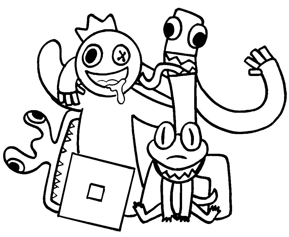 Çocuklar İçin Rainbow Friends Boyama Sayfaları 
