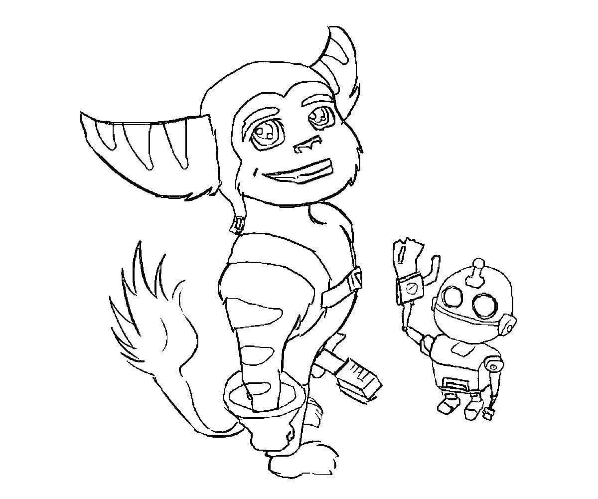 Çocuklar İçin Ratchet And Clank Boyama Sayfaları 