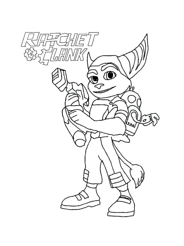 Çocuklar İçin Ratchet And Clank Boyama Sayfaları 