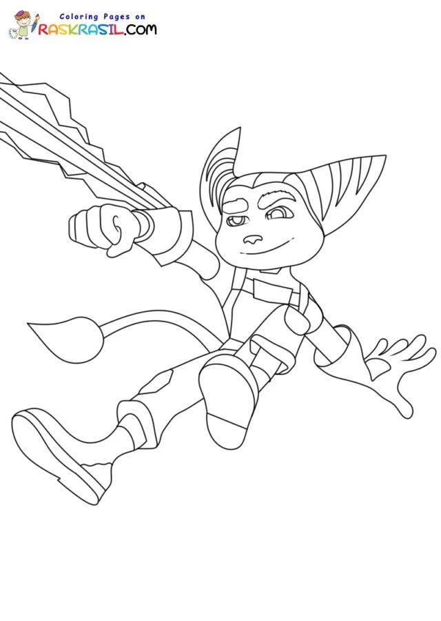 Çocuklar İçin Ratchet And Clank Boyama Sayfaları 