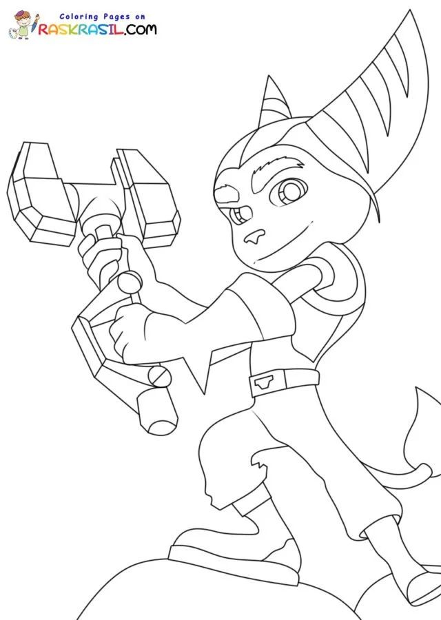 Çocuklar İçin Ratchet And Clank Boyama Sayfaları 