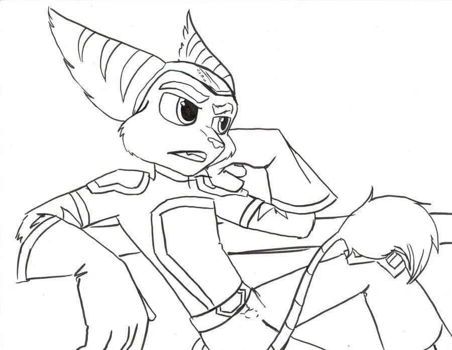 Çocuklar İçin Ratchet And Clank Boyama Sayfaları 