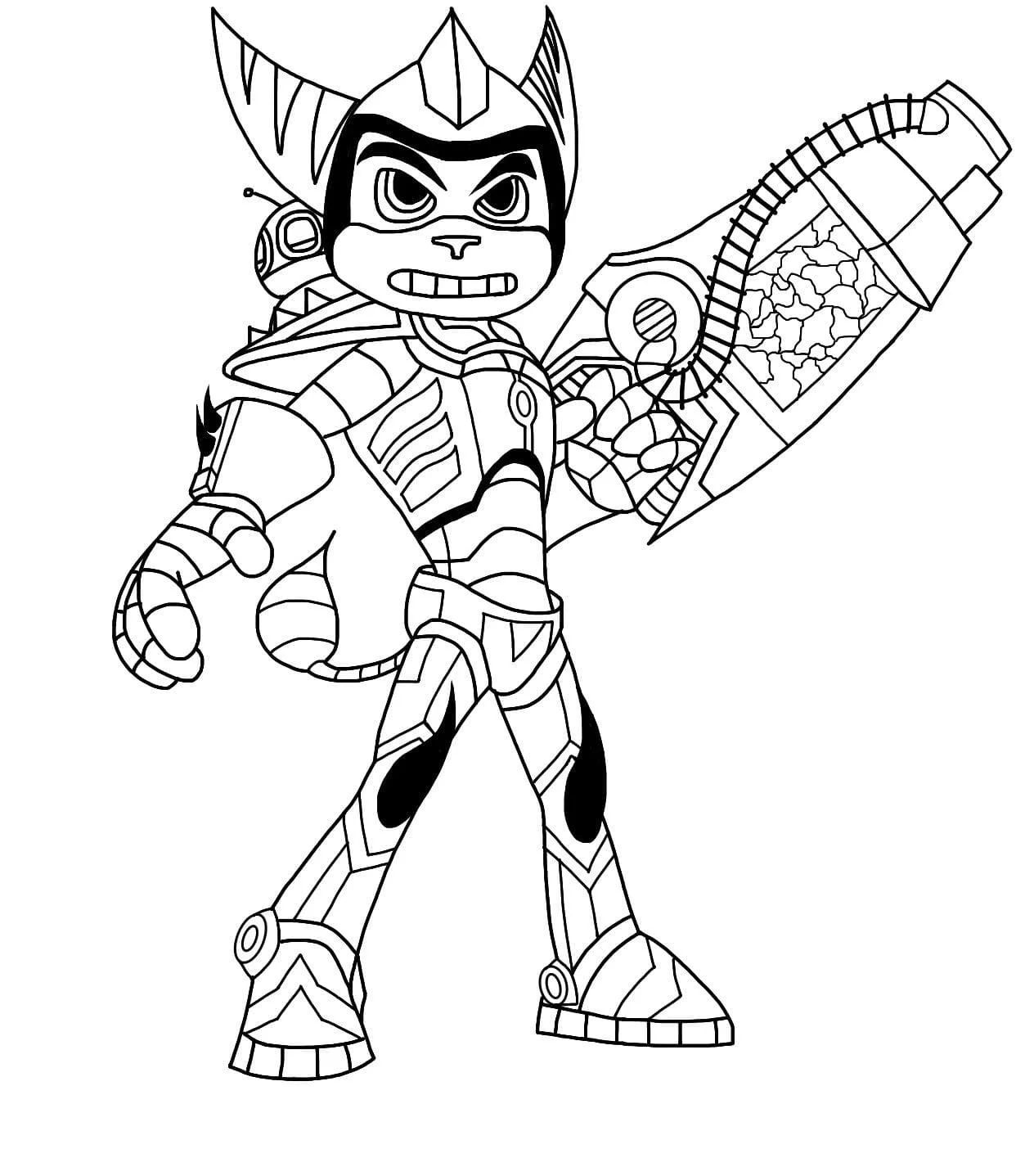 Çocuklar İçin Ratchet And Clank Boyama Sayfaları 