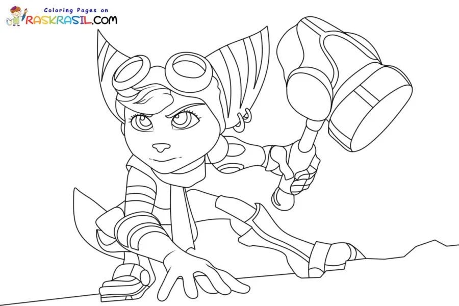 Çocuklar İçin Ratchet And Clank Boyama Sayfaları 