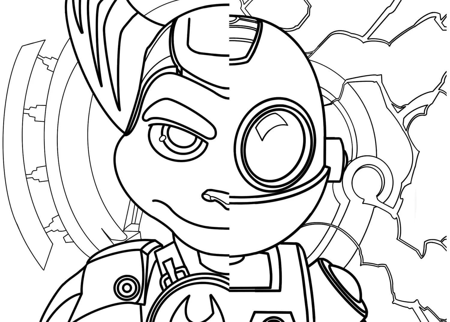 Çocuklar İçin Ratchet And Clank Boyama Sayfaları 