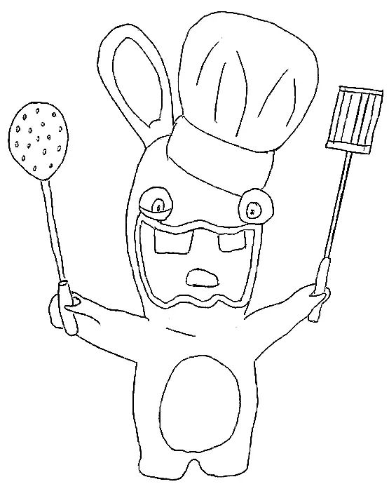 Çocuklar İçin Raving Rabbids Boyama Sayfaları 