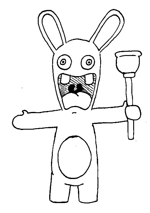 Çocuklar İçin Raving Rabbids Boyama Sayfaları 