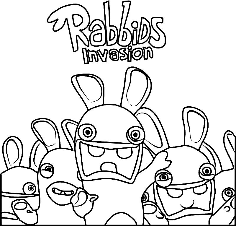 Çocuklar İçin Raving Rabbids Boyama Sayfaları 