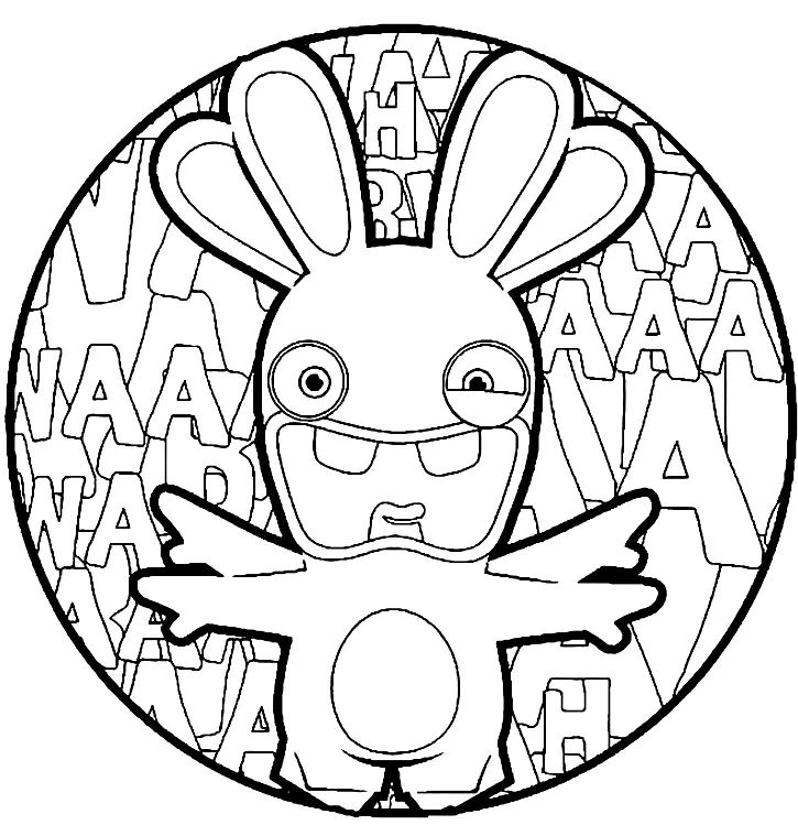 Çocuklar İçin Raving Rabbids Boyama Sayfaları 