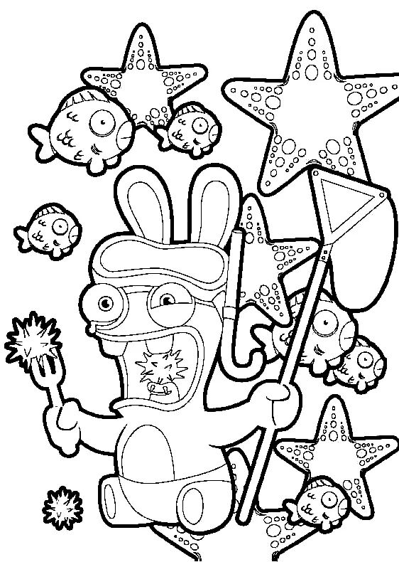 Çocuklar İçin Raving Rabbids Boyama Sayfaları 