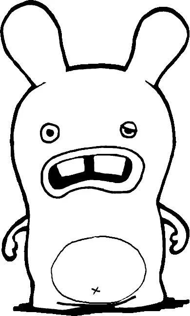 Çocuklar İçin Raving Rabbids Boyama Sayfaları 