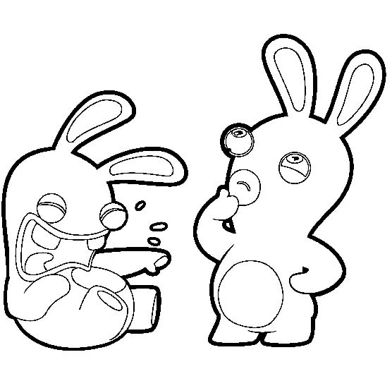 Çocuklar İçin Raving Rabbids Boyama Sayfaları 
