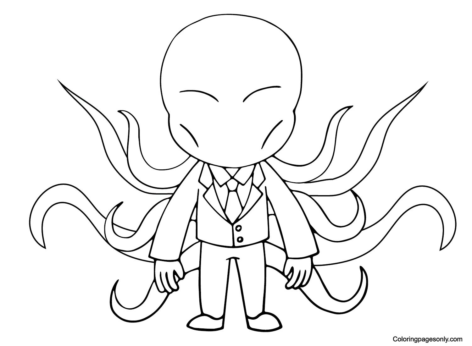 Çocuklar İçin Slender Man Boyama Sayfaları 