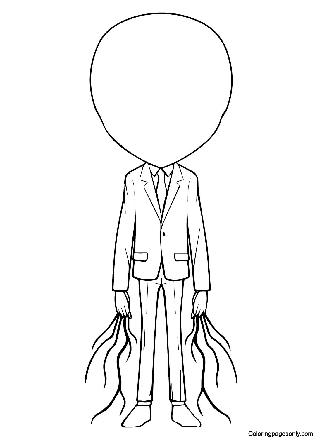 Çocuklar İçin Slender Man Boyama Sayfaları 