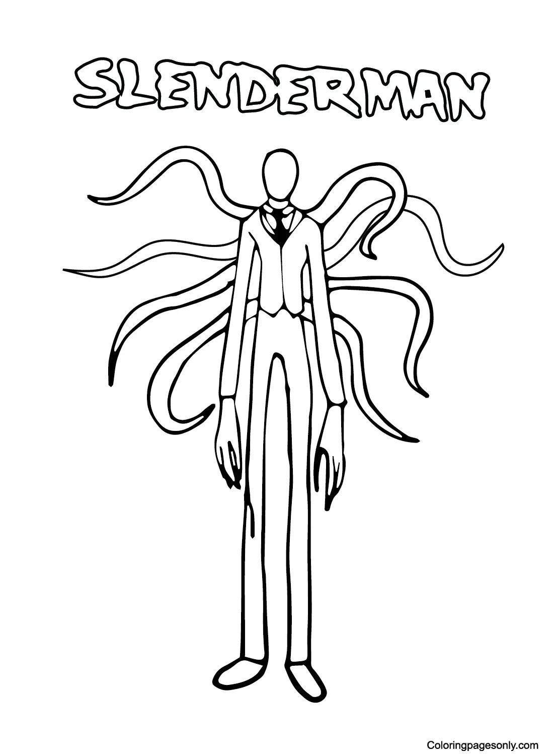 Çocuklar İçin Slender Man Boyama Sayfaları 