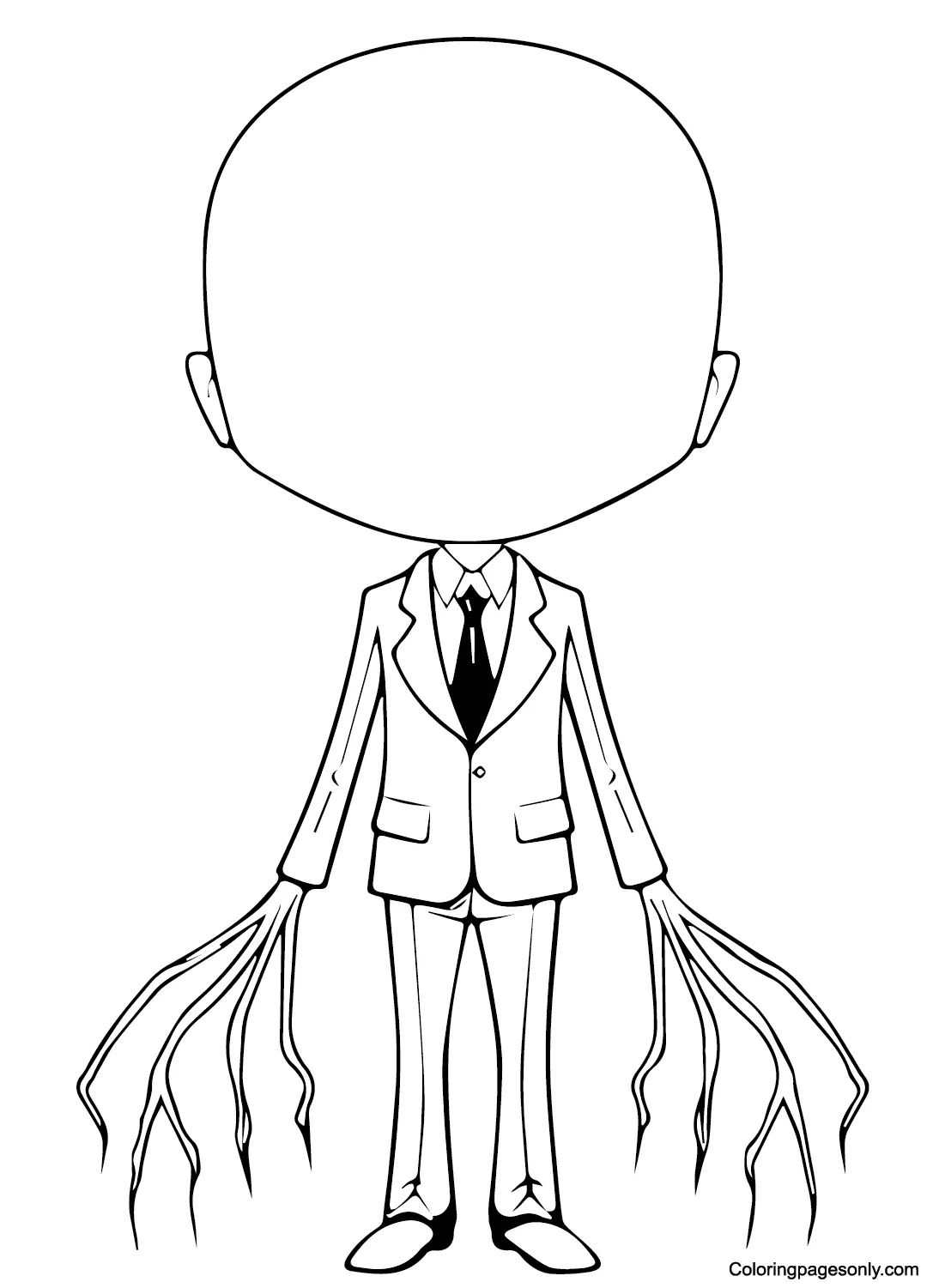 Çocuklar İçin Slender Man Boyama Sayfaları 