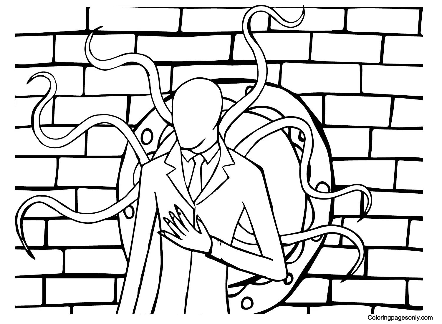 Çocuklar İçin Slender Man Boyama Sayfaları 