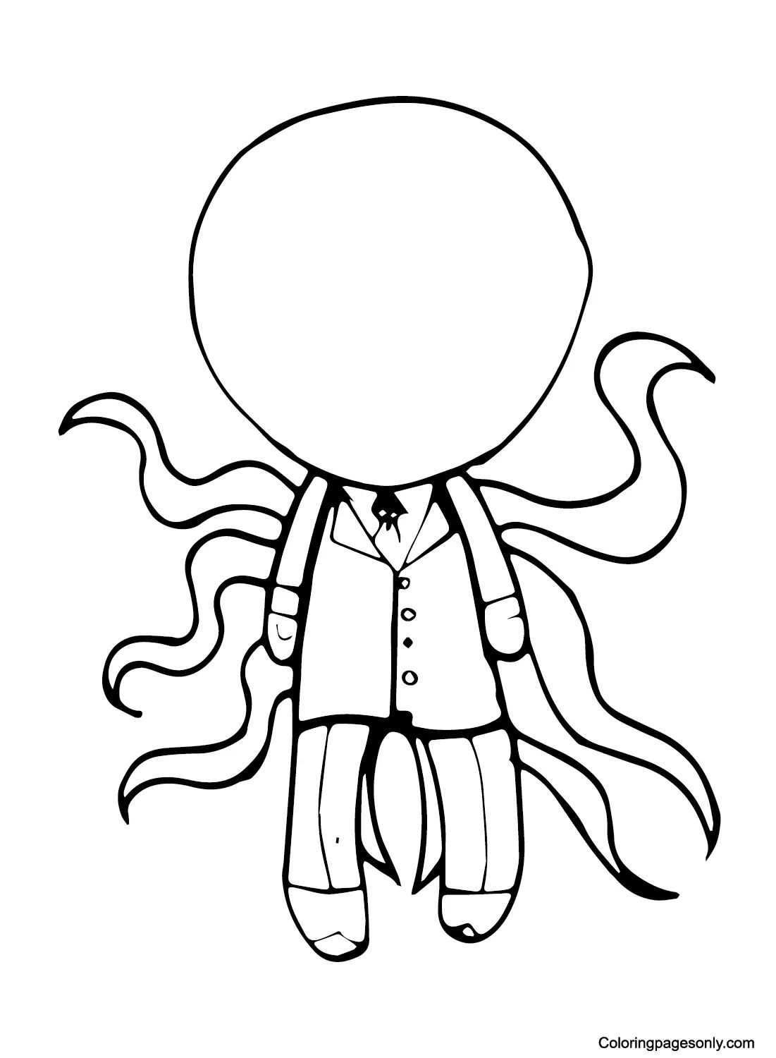 Çocuklar İçin Slender Man Boyama Sayfaları 