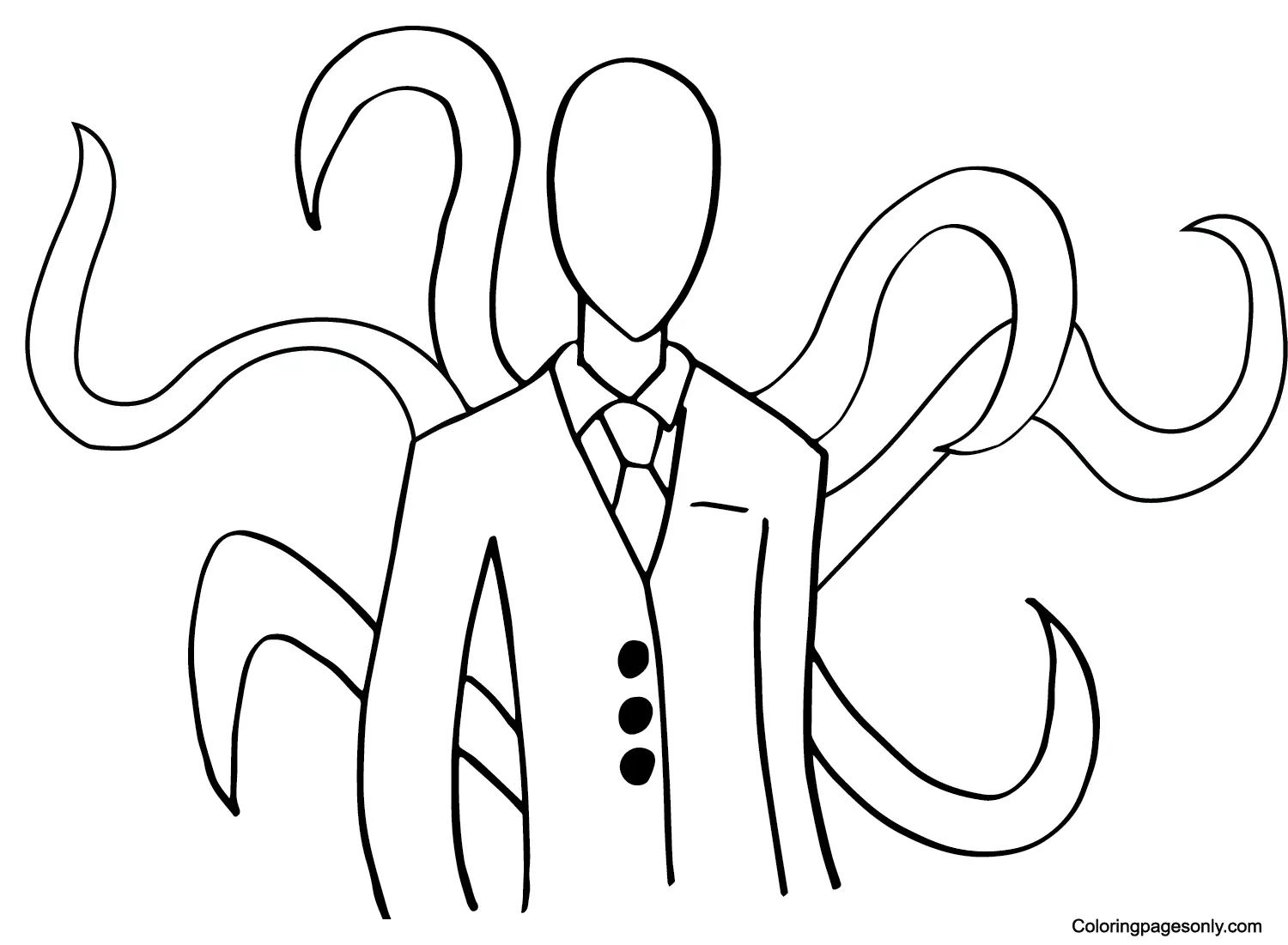 Çocuklar İçin Slender Man Boyama Sayfaları 