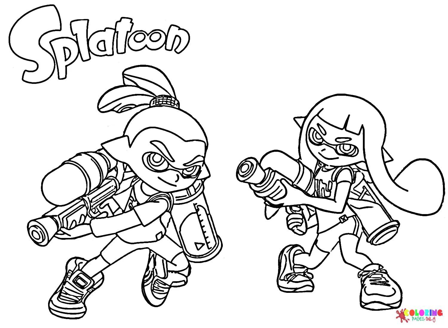 Çocuklar İçin Splatoon Boyama Sayfaları 
