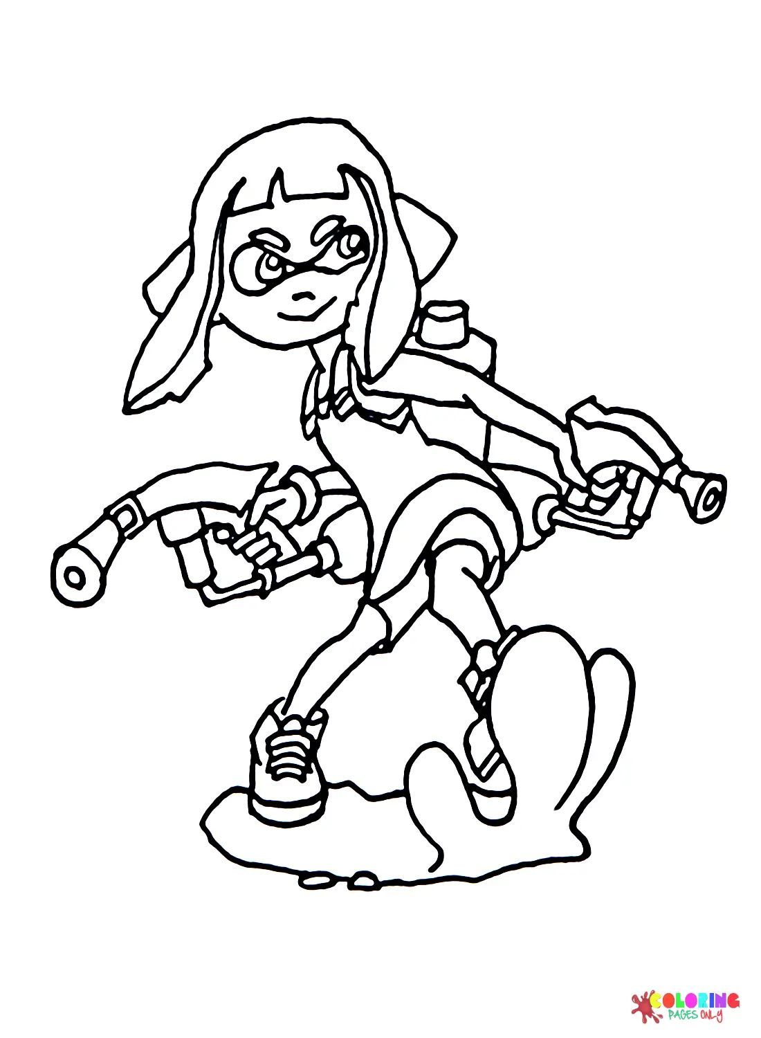 Çocuklar İçin Splatoon Boyama Sayfaları 