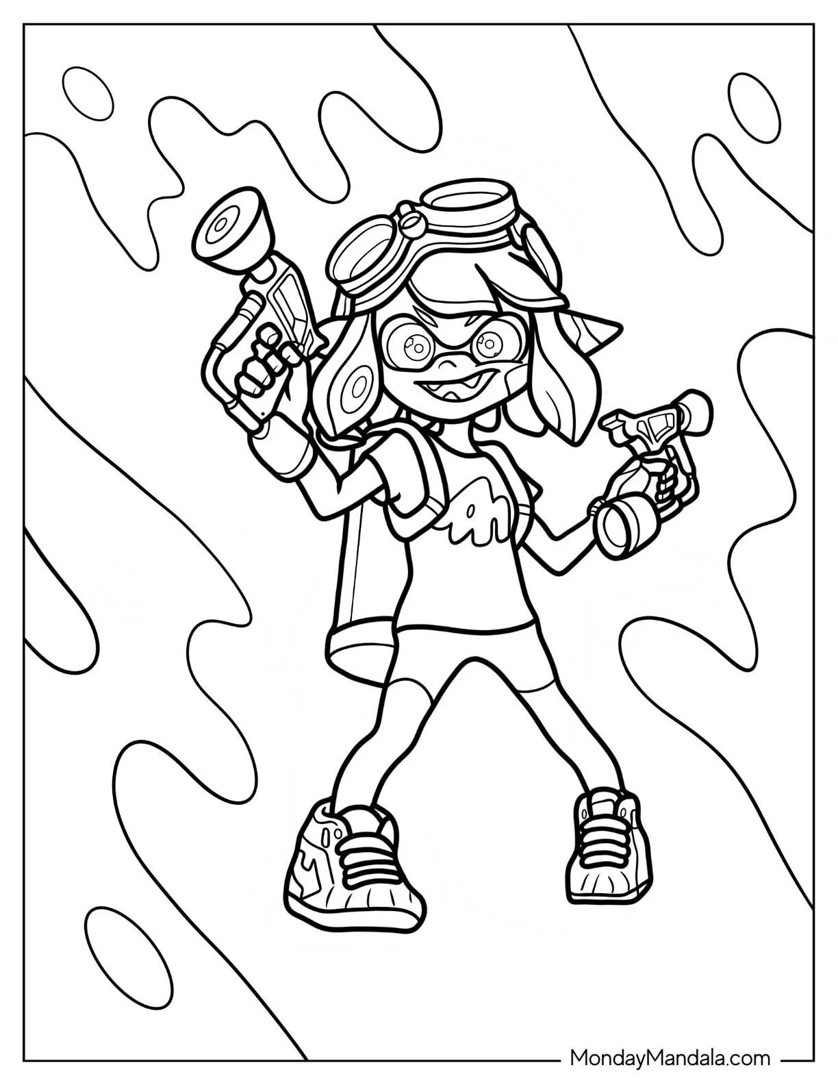 Çocuklar İçin Splatoon Boyama Sayfaları 