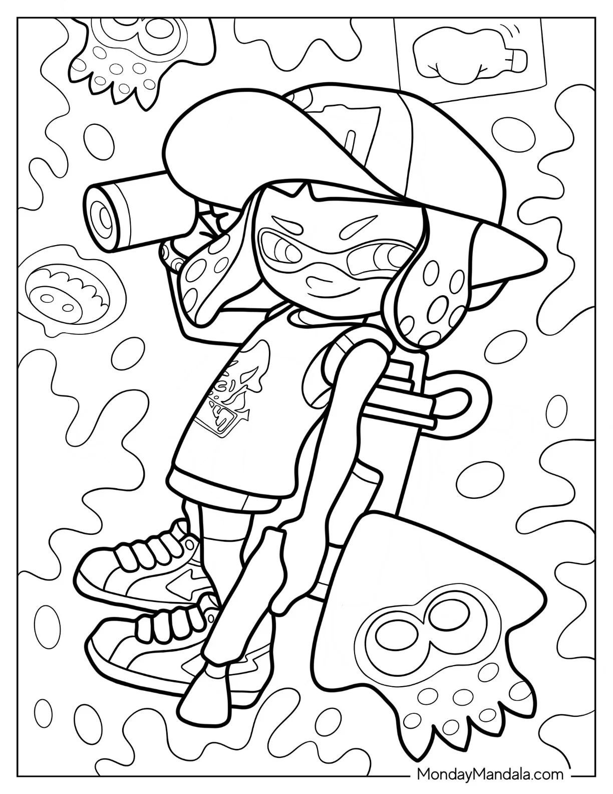 Çocuklar İçin Splatoon Boyama Sayfaları 