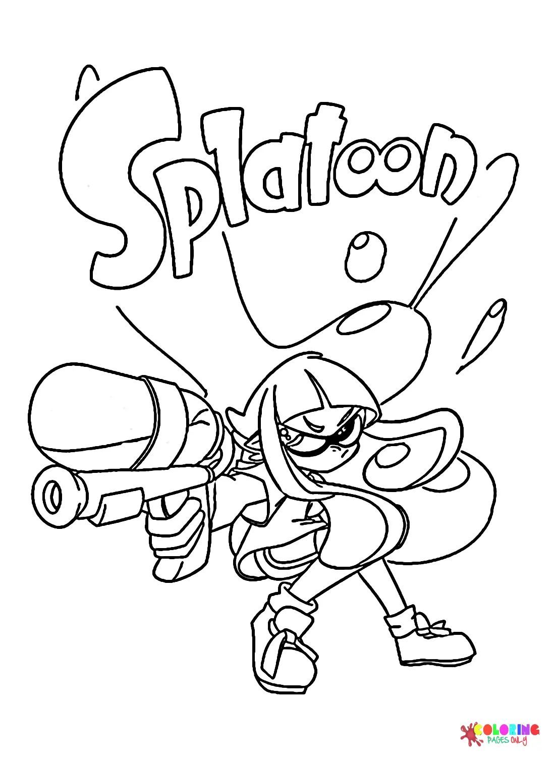 Çocuklar İçin Splatoon Boyama Sayfaları 