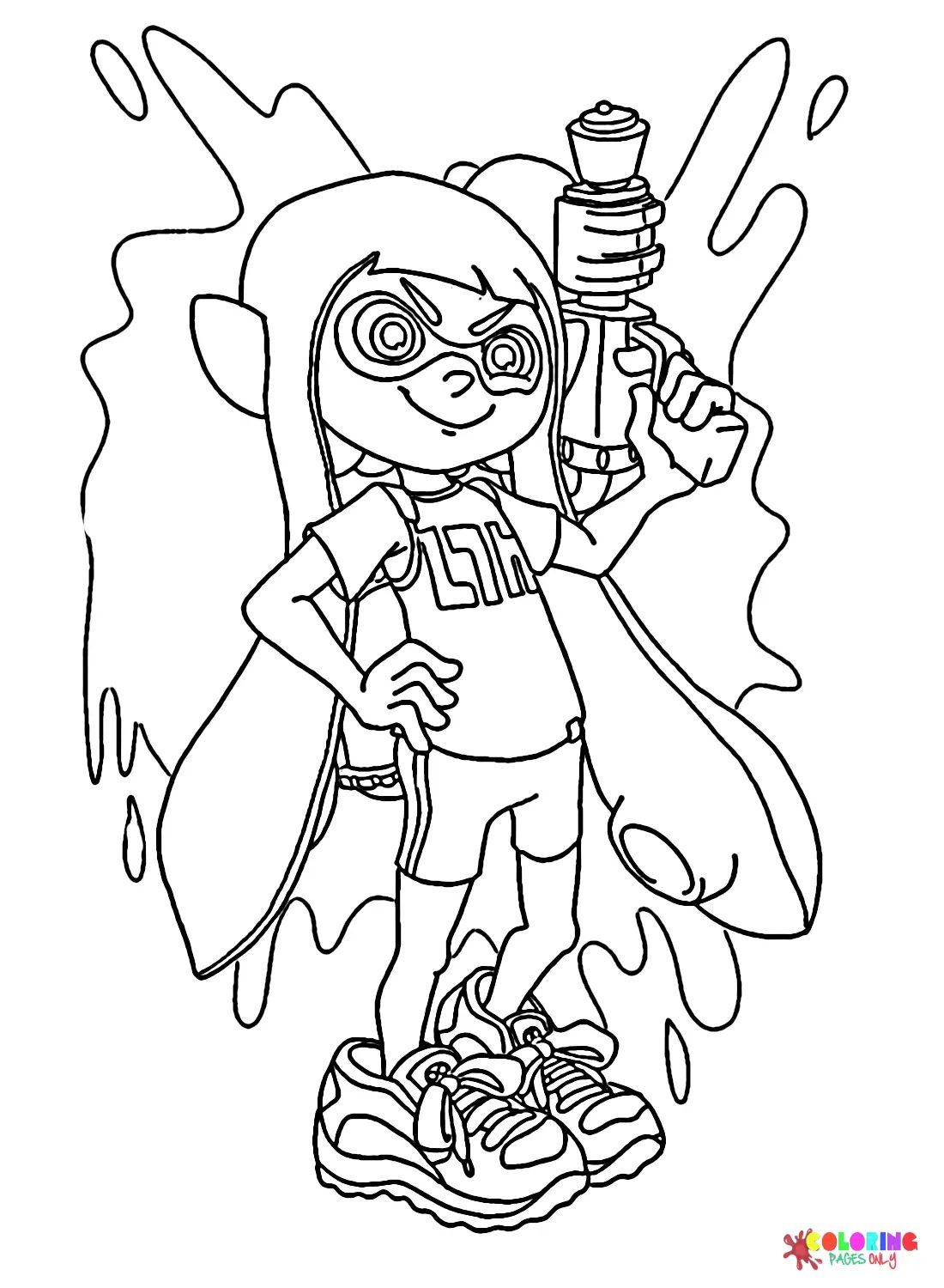 Çocuklar İçin Splatoon Boyama Sayfaları 