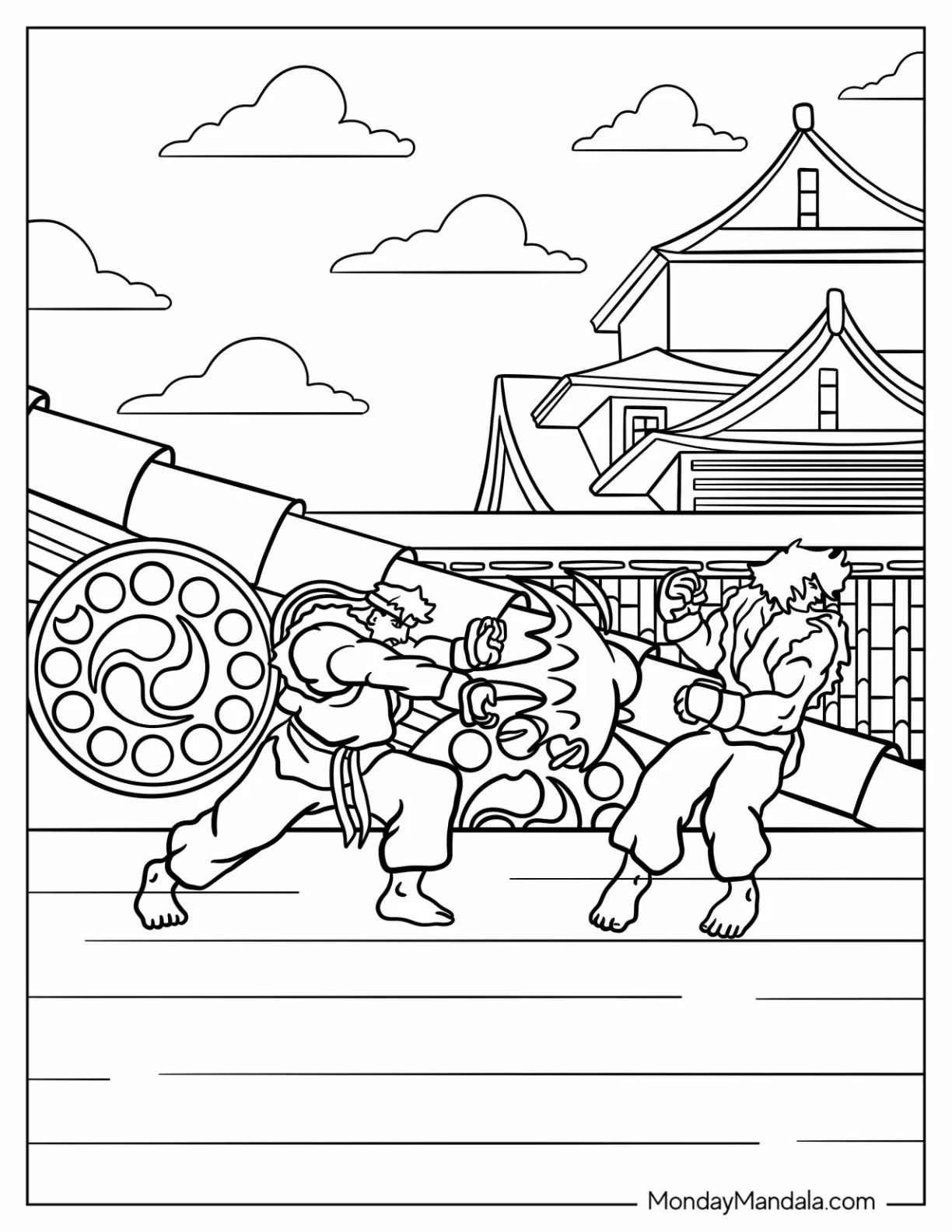 Çocuklar İçin Street Fighter Boyama Sayfaları 