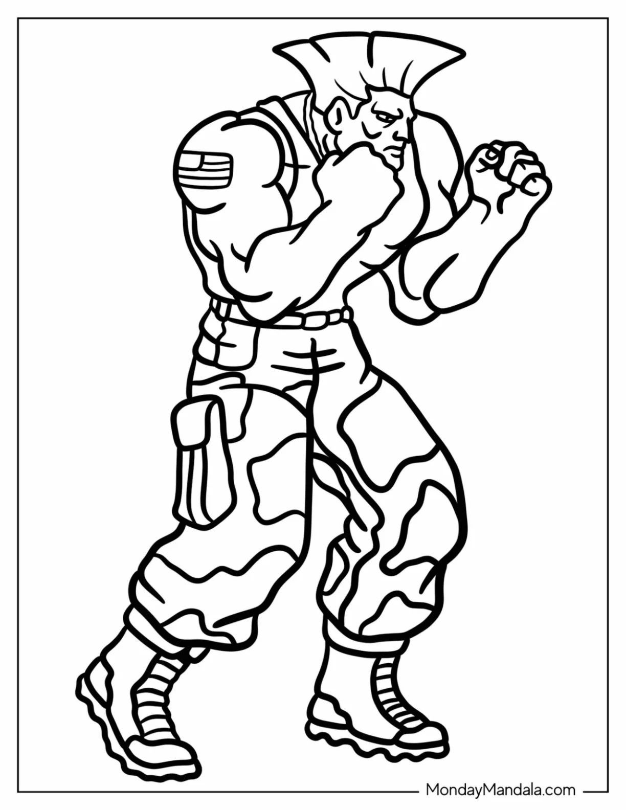 Çocuklar İçin Street Fighter Boyama Sayfaları 