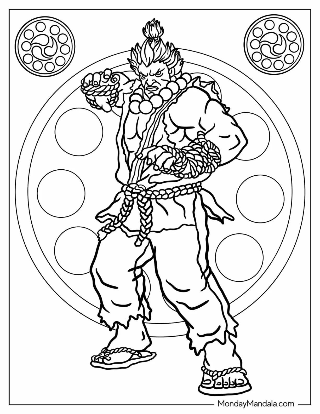 Çocuklar İçin Street Fighter Boyama Sayfaları 