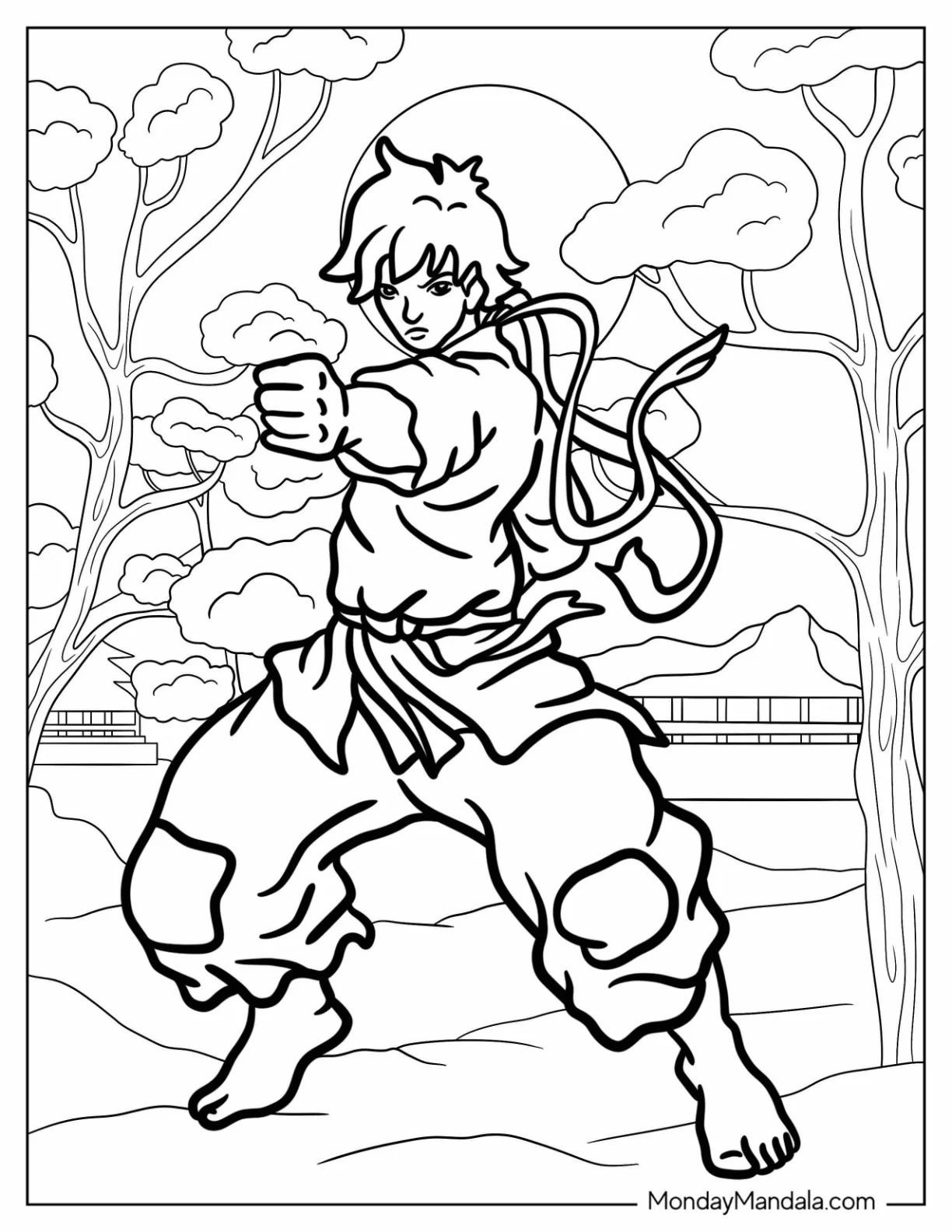 Çocuklar İçin Street Fighter Boyama Sayfaları 